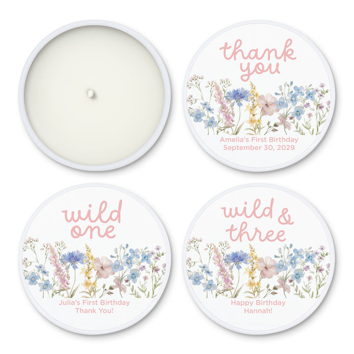 Little Wildflower Birthday, Wild One, Two Wild, Wild & Three, 2oz Mini Lavender Candles