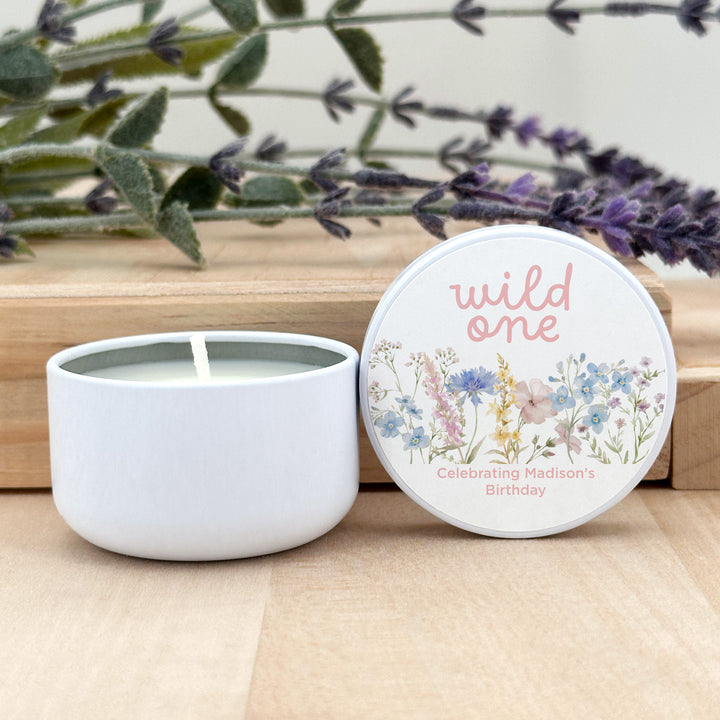 Little Wildflower Birthday, Wild One, Two Wild, Wild & Three, 2oz Mini Lavender Candles