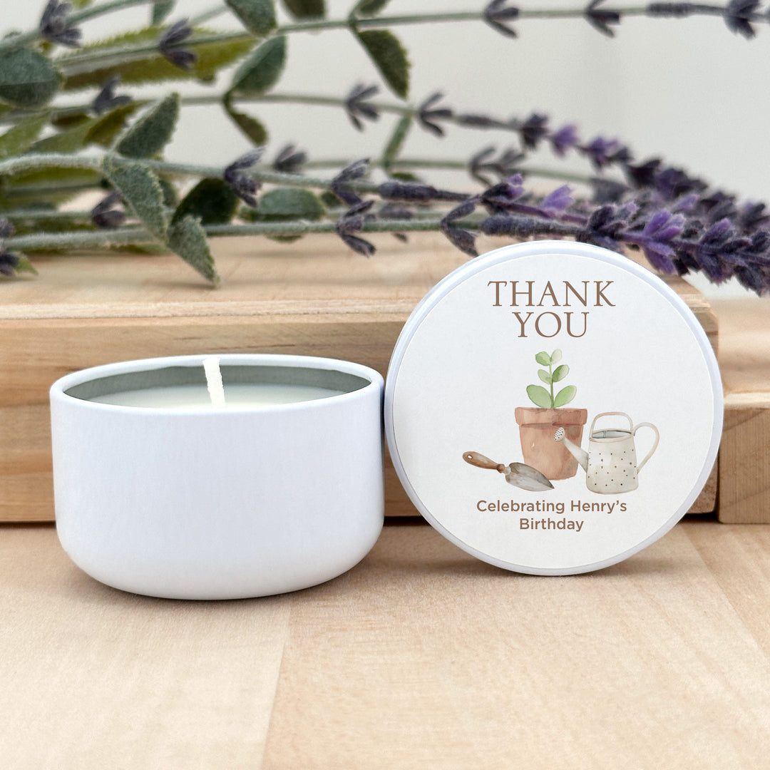 Little Sprout Birthday, Our Little Sprout is Turning One, 2oz Mini Lavender Candles