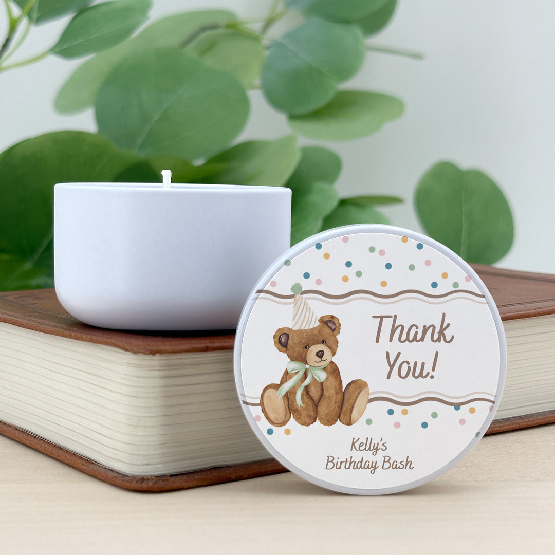 Bear Birthday, Beary 1st Birthday, Two Cute to Bear, 2oz Mini Lavender Candles
