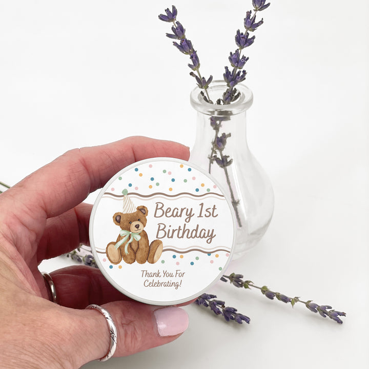 Bear Birthday, Beary 1st Birthday, Two Cute to Bear, 2oz Mini Lavender Candles