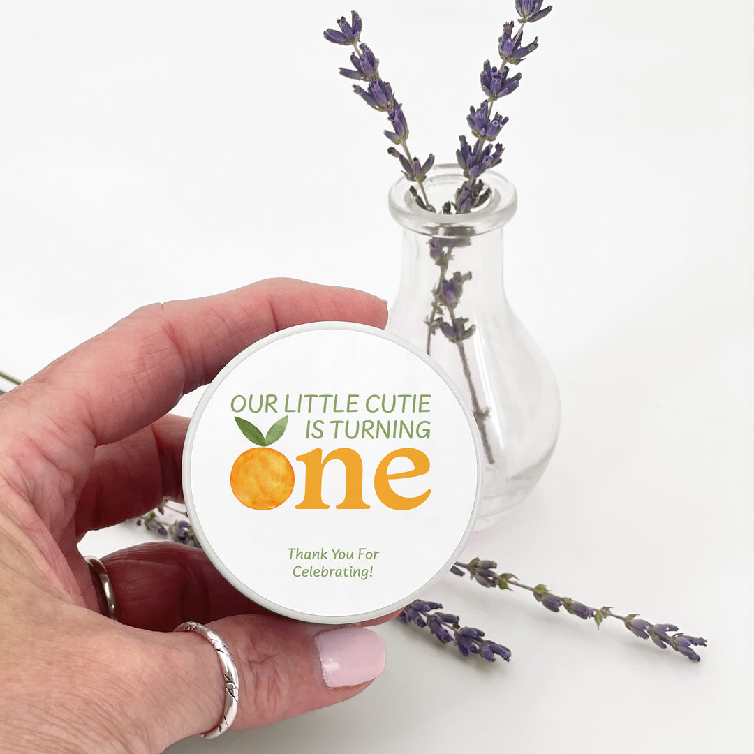Little Cutie Birthday, Our Little Cutie is Turning One, 2oz Mini Lavender Candles