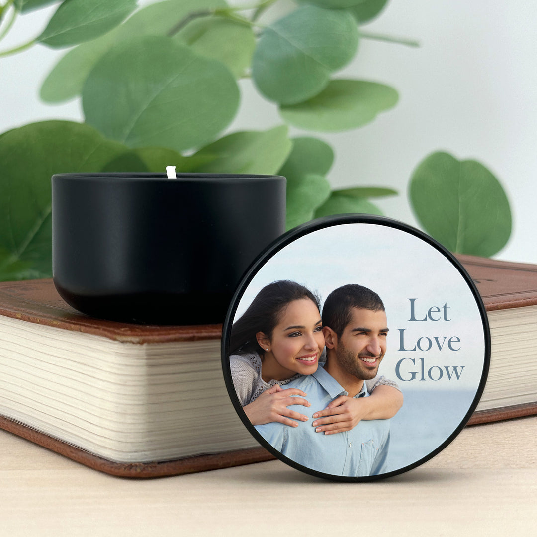 Personalized Candles, Bulk Wedding Favors, Create-Your-Own Custom Wedding Candles, 2oz Mini Lavender Black Candles