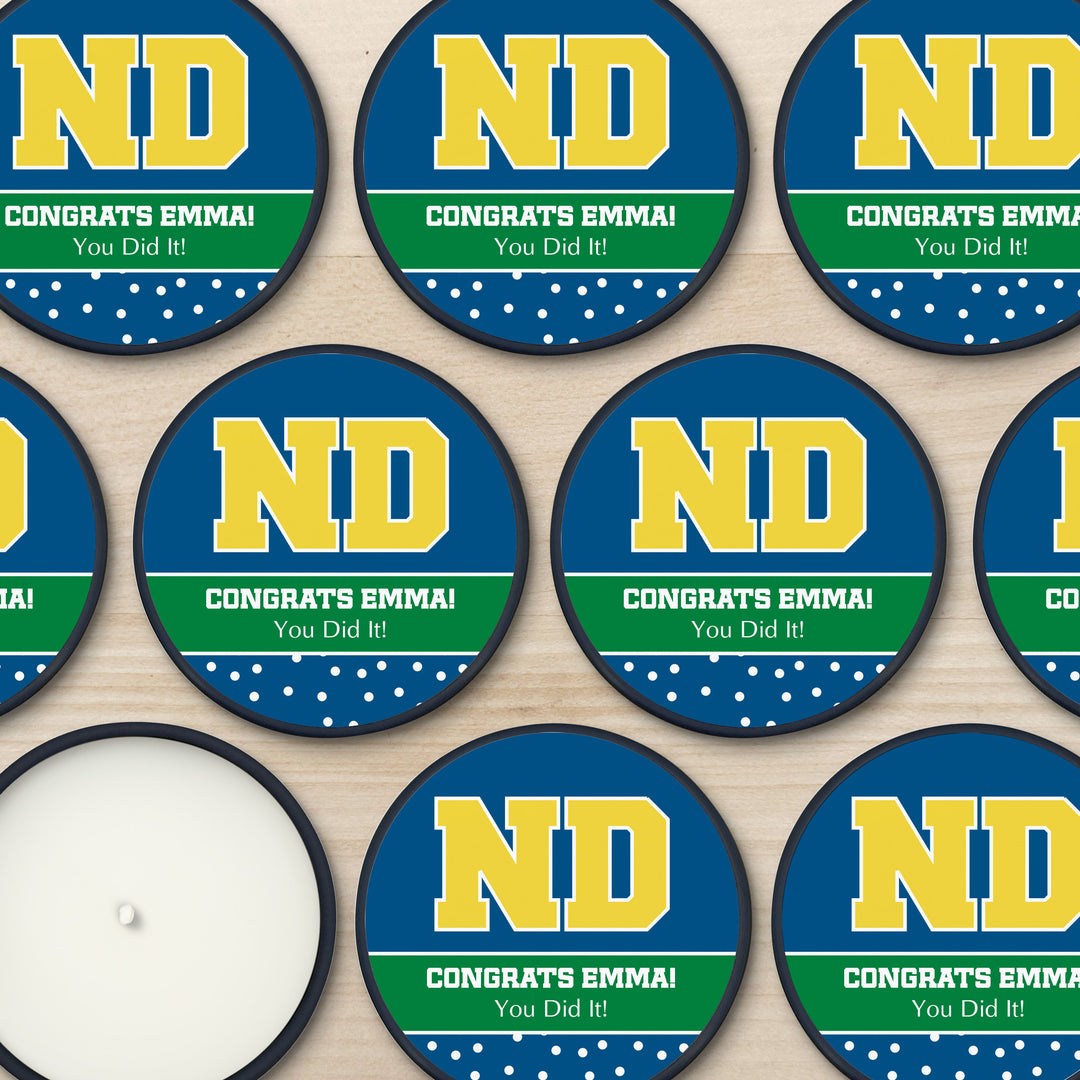 ND Graduation Candles - Black Tin