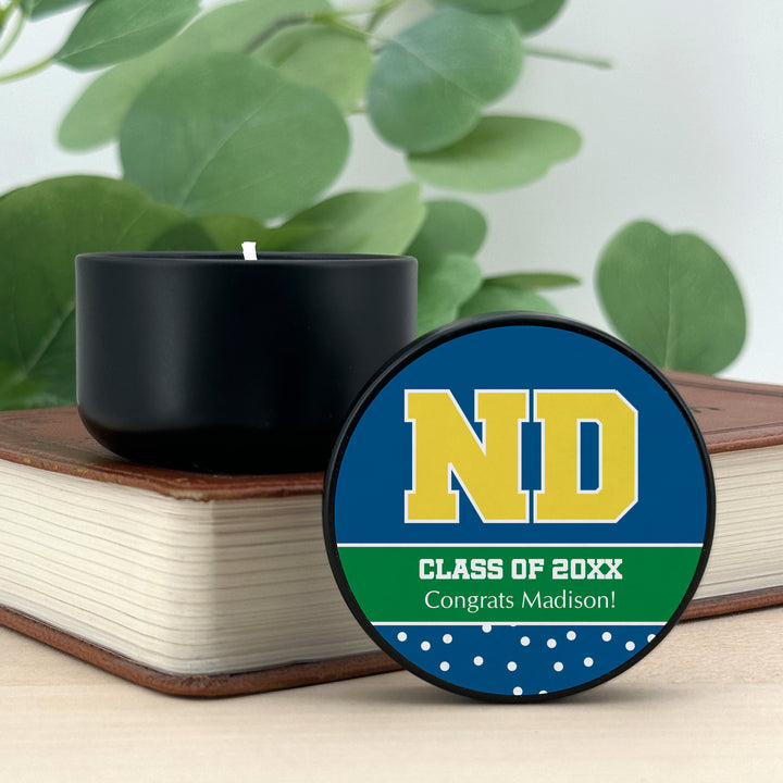 ND Graduation Candles - Black Tin