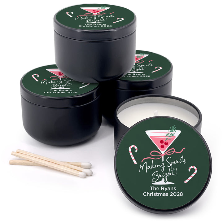 Custom Candles, Candle Favors, Unique Stocking Stuffers, Christmas Martinis, 2oz Mini Lavender Candles (Copy)