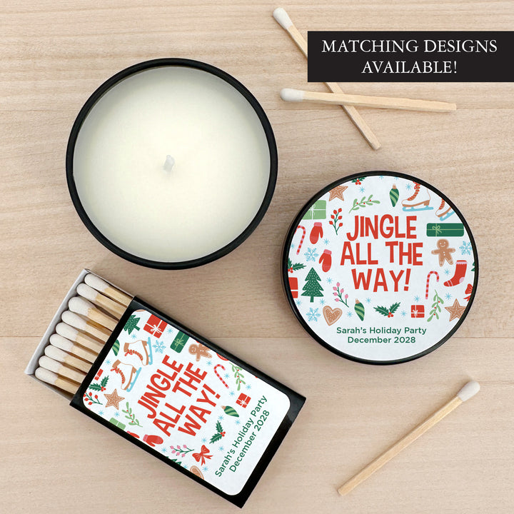 Custom Candles, Candle Favors, Unique Stocking Stuffers, Christmas Pattern, 2oz Mini Lavender Candles