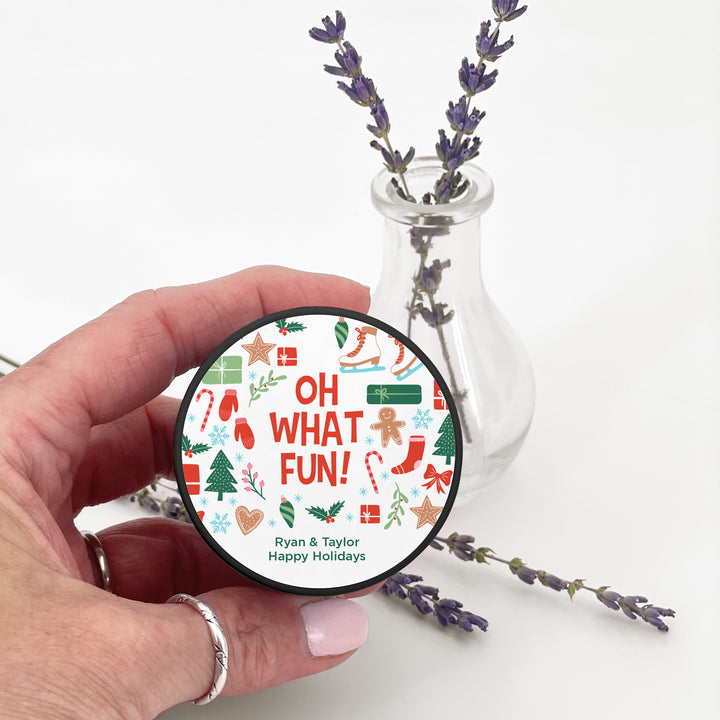 Custom Candles, Candle Favors, Unique Stocking Stuffers, Christmas Pattern, 2oz Mini Lavender Candles