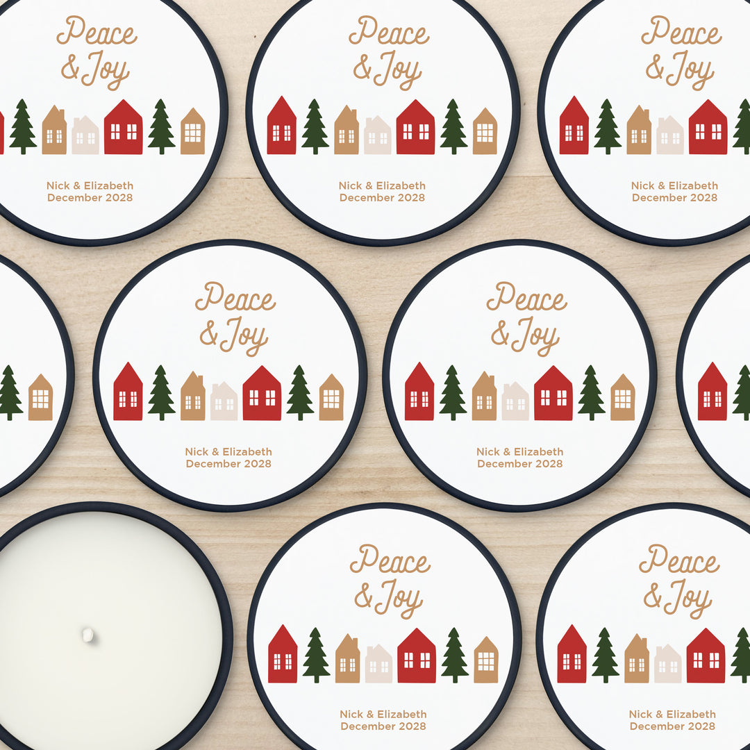 Custom Candles, Candle Favors, Unique Stocking Stuffers, Christmas Village, 2oz Mini Lavender Candles