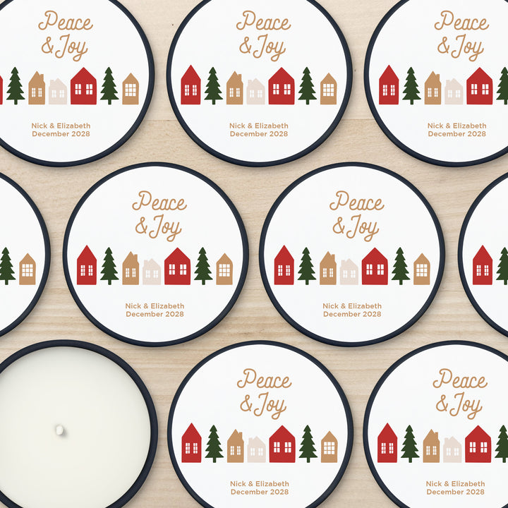 Custom Candles, Candle Favors, Unique Stocking Stuffers, Christmas Village, 2oz Mini Lavender Candles