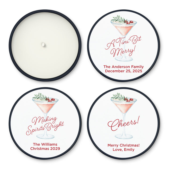 Watercolor Holiday Cocktail 2oz Mini Lavender Candles