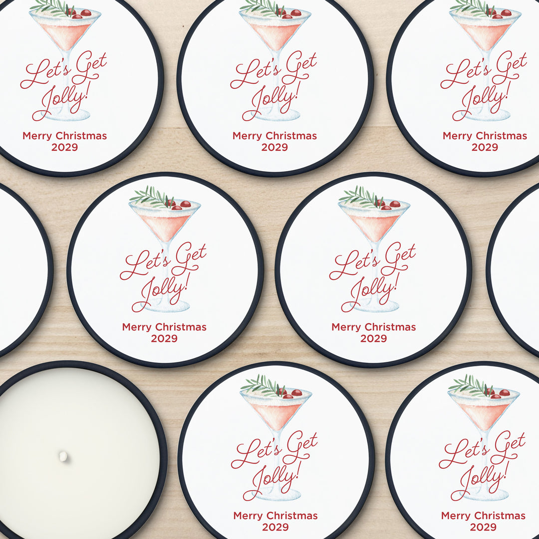 Watercolor Holiday Cocktail 2oz Mini Lavender Candles