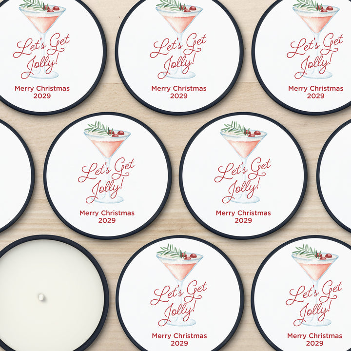 Watercolor Holiday Cocktail 2oz Mini Lavender Candles