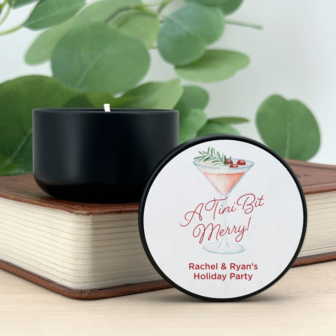 Watercolor Holiday Cocktail 2oz Mini Lavender Candles