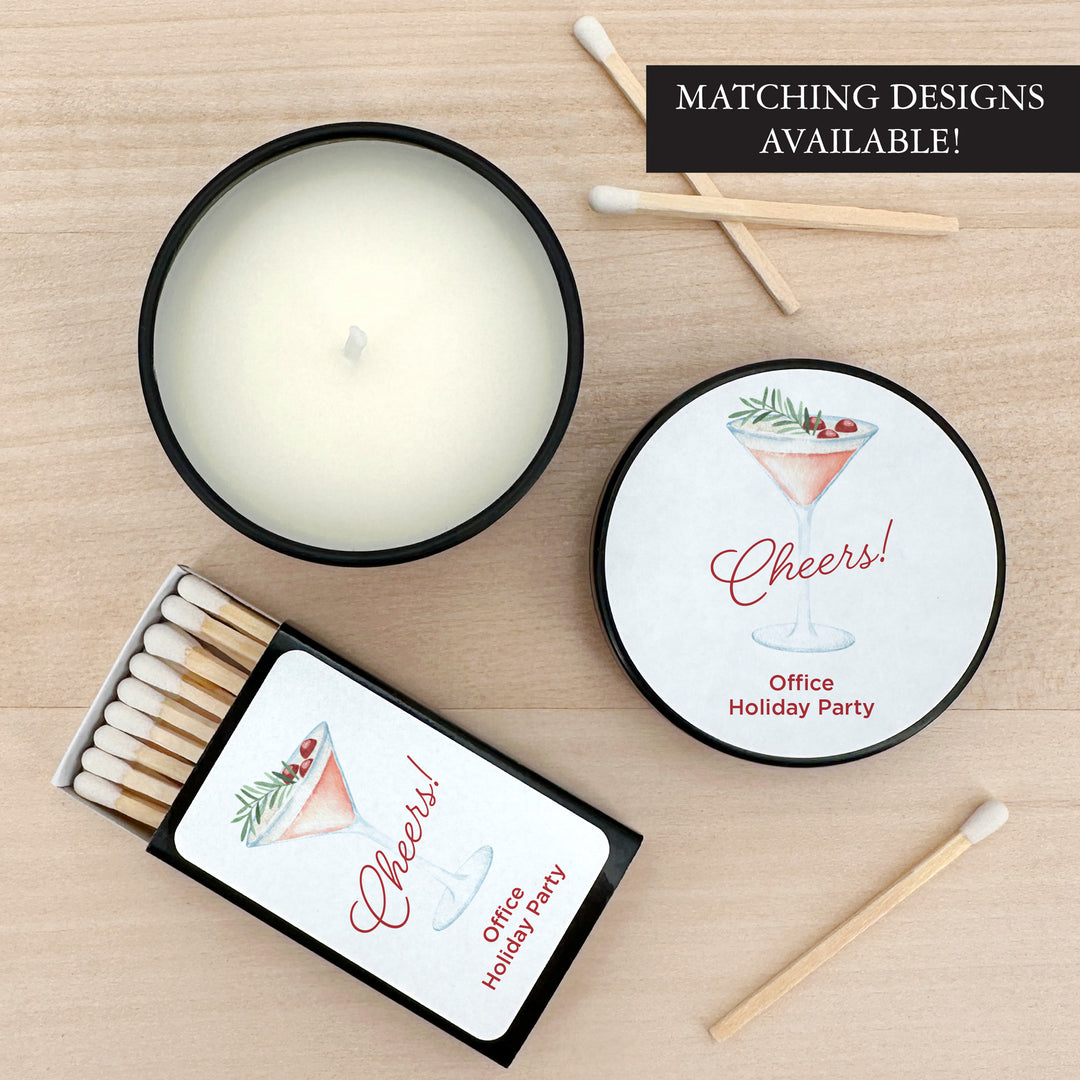 Watercolor Holiday Cocktail 2oz Mini Lavender Candles