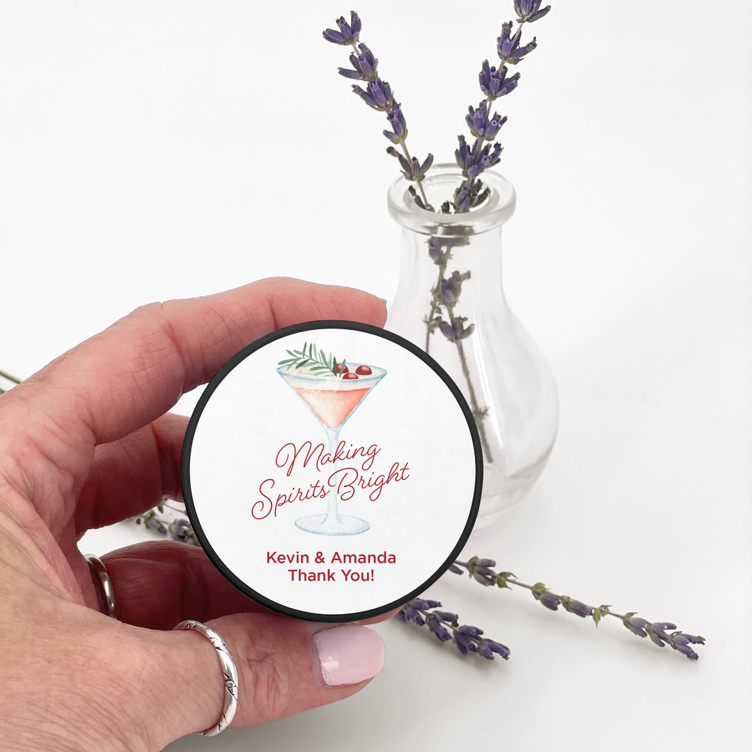 Watercolor Holiday Cocktail 2oz Mini Lavender Candles