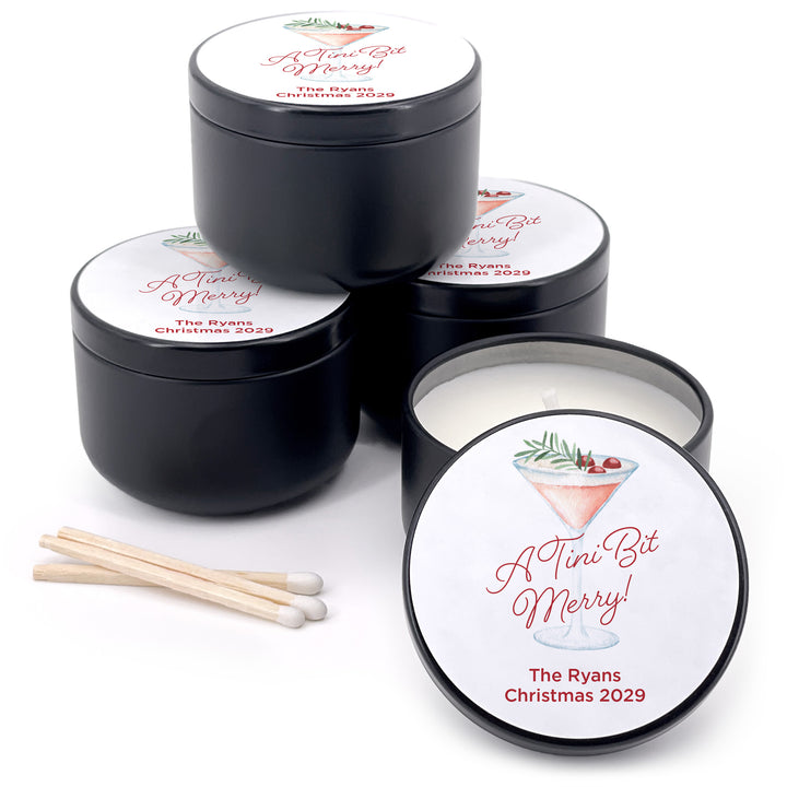 Watercolor Holiday Cocktail 2oz Mini Lavender Candles