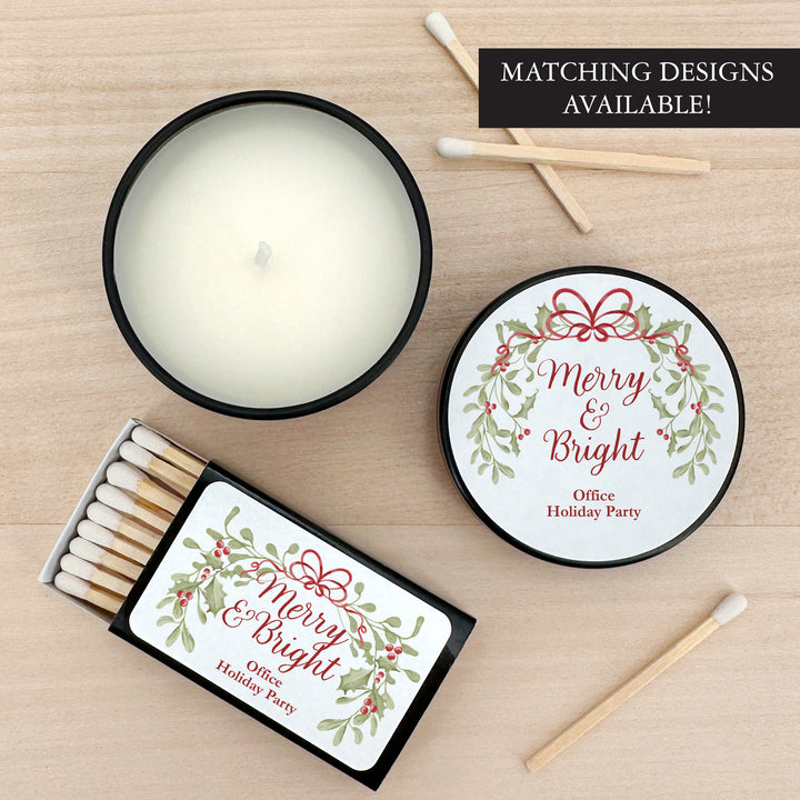 Merry & Bright, Mistletoe & Bows 2oz Mini Lavender Candles