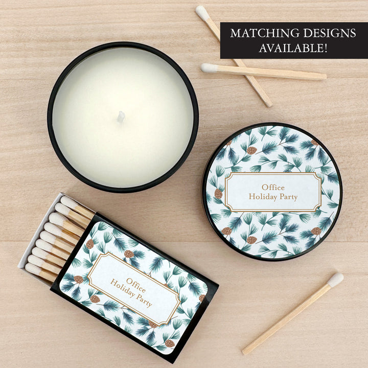 Personalized Christmas Matches, Winter Patterns - Set of 50