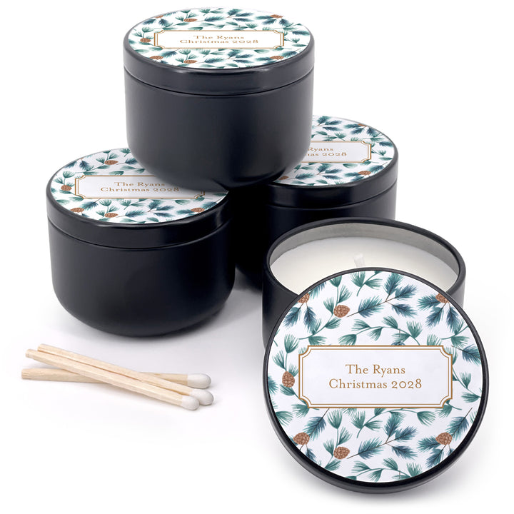 Custom Candles, Candle Favors, Unique Stocking Stuffers, Winter Patterns, 2oz Mini Lavender Candles