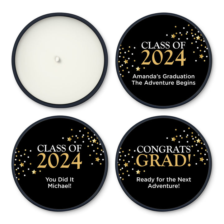 Unique Graduation Favors, Personalized Candles, Grad Party Favors, Congrats Grad Confetti Stars, 2oz Mini Lavender Candles