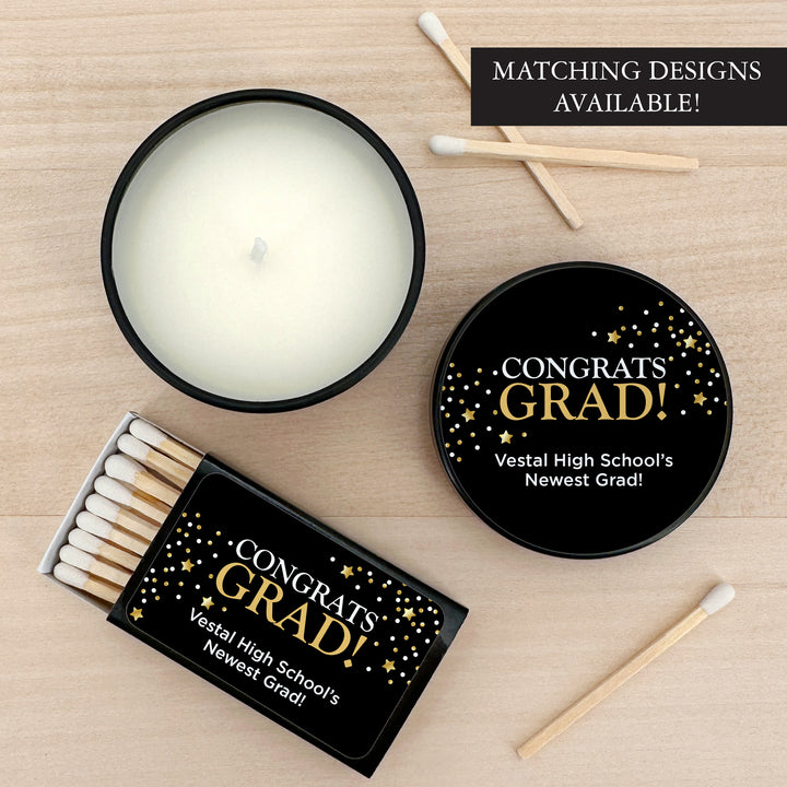 Unique Graduation Favors, Personalized Candles, Grad Party Favors, Congrats Grad Confetti Stars, 2oz Mini Lavender Candles