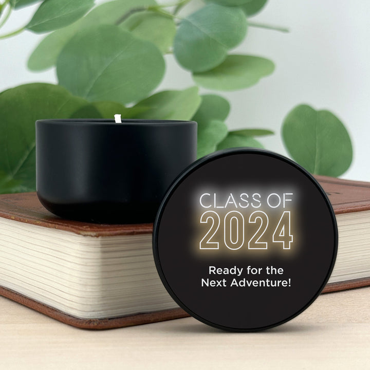 Unique Graduation Favors, Personalized Candles, Grad Party Favors, Neon Disco Grad, 2oz Mini Lavender Candles