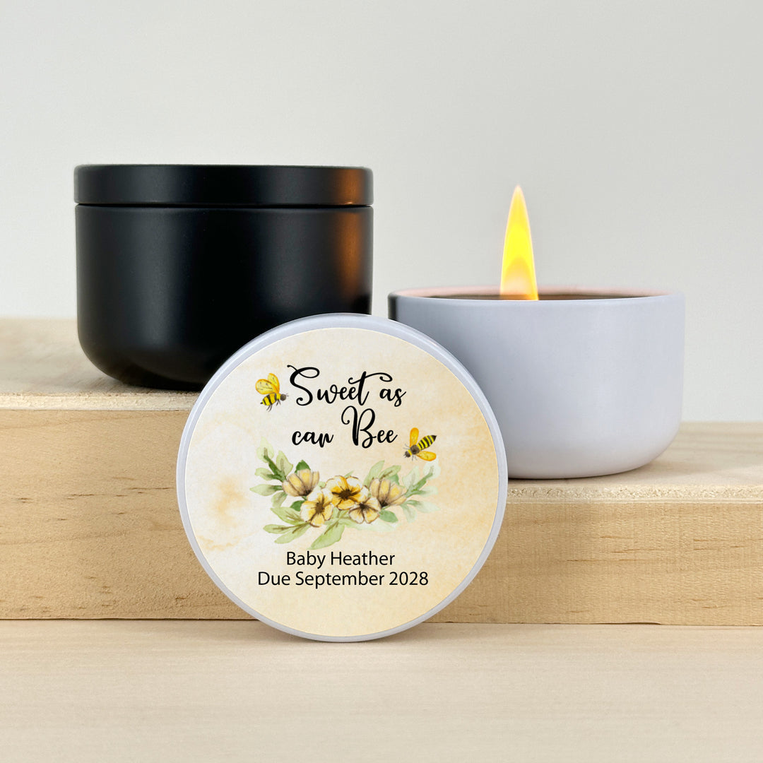 Custom Candles, Baby Shower Candle Favors, Bee Themed Baby Shower, 2oz Mini Lavender Candles