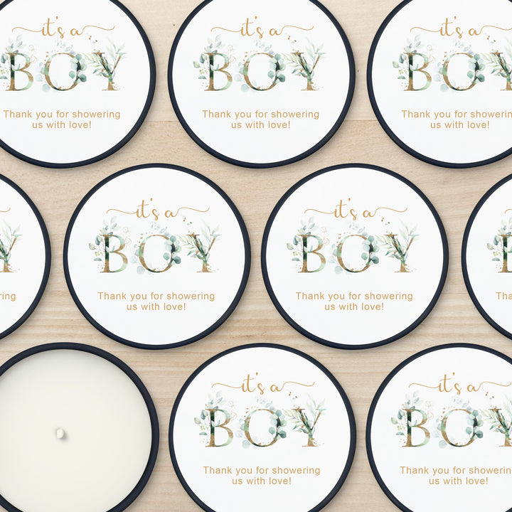 Personalized Candles, Candle Favors, Unique Baby Shower Favors, It's a Boy, 2oz Mini Lavender Candles