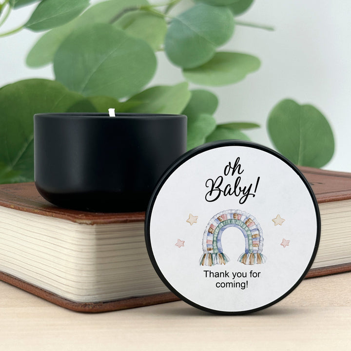 Personalized Candles, Candle Favors, Unique Baby Shower Favors, Vintage Baby Shower, 2oz Mini Lavender Candles