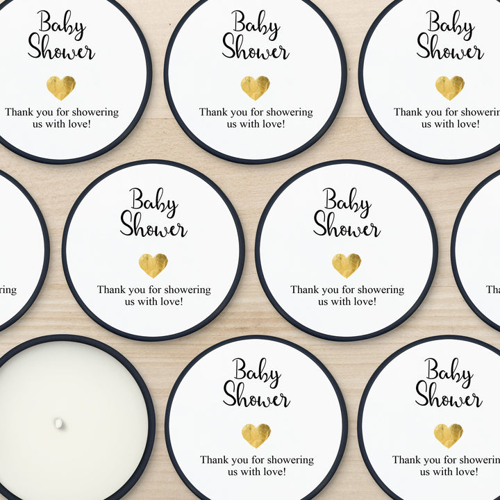 Personalized Candles, Candle Favors, Unique Baby Shower Favors, Foil Heart, 2oz Mini Lavender Candles