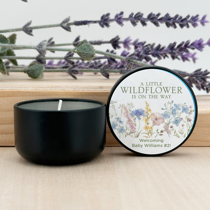 A Little Wildflower is on the Way, 2oz Mini Lavender Candles