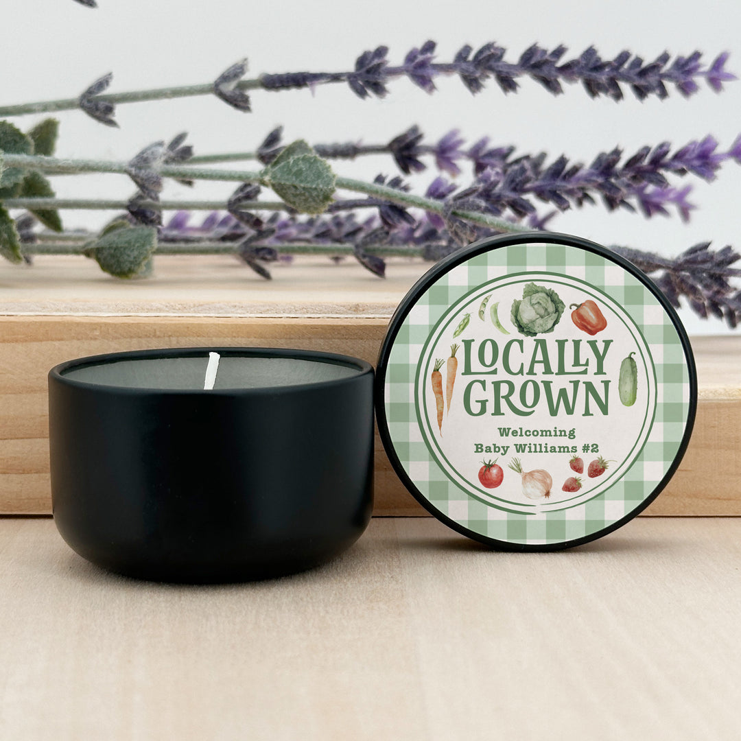 Locally Grown, Baby Shower, 2oz Mini Lavender Candles