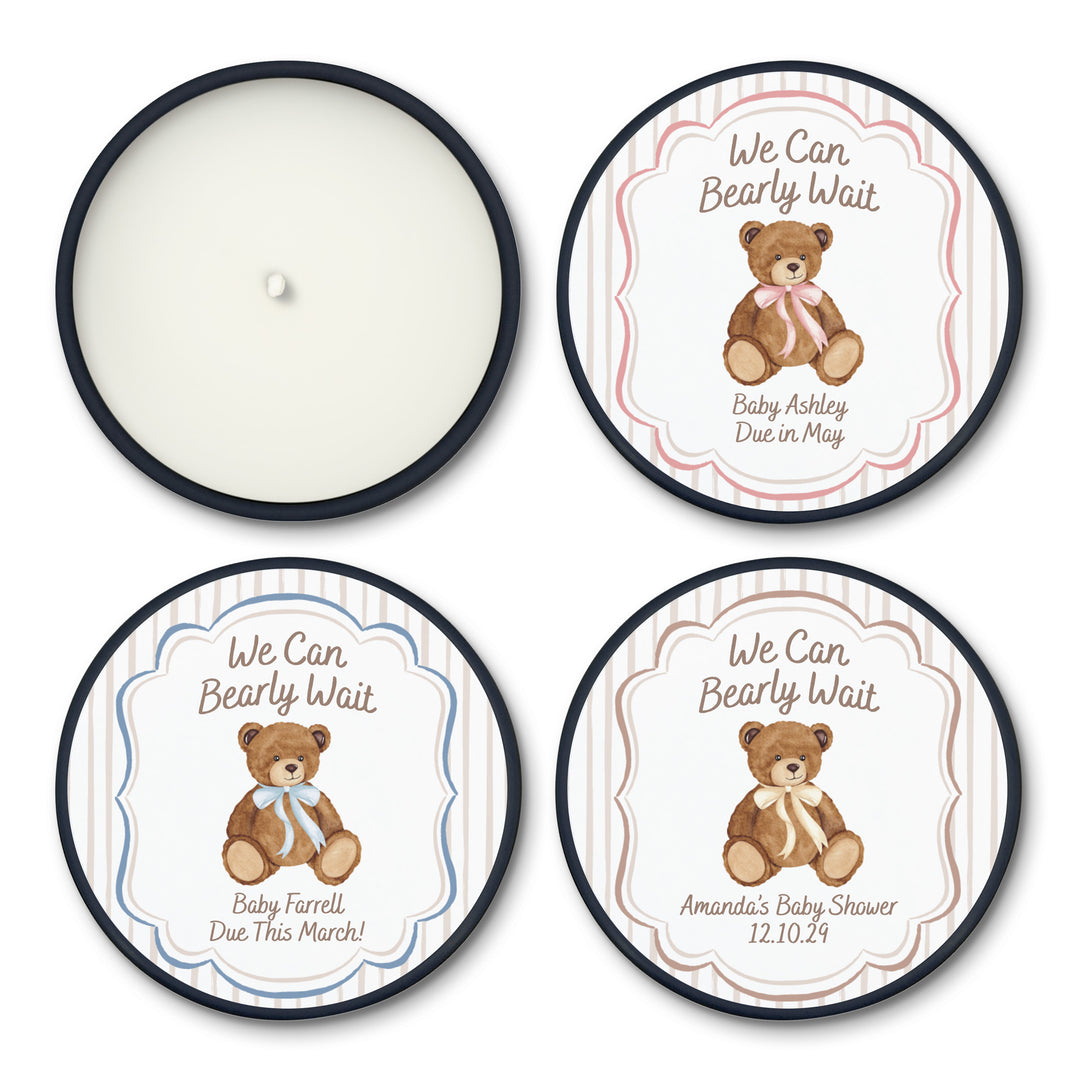 We Can Bearly Wait, Watercolor Bear, 2oz Mini Lavender Candles