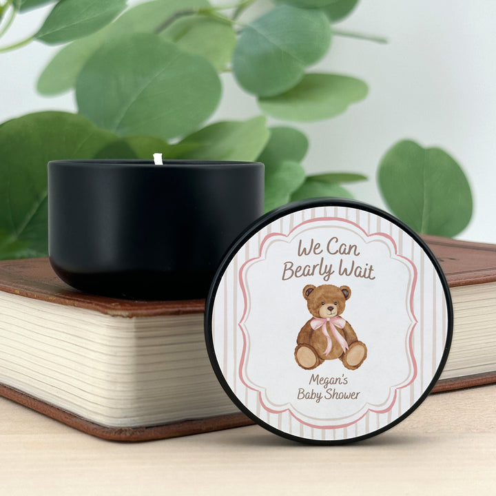 We Can Bearly Wait, Watercolor Bear, 2oz Mini Lavender Candles