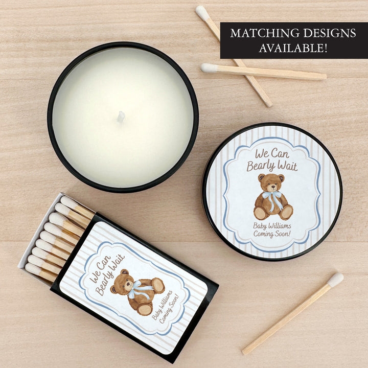 We Can Bearly Wait, Watercolor Bear, 2oz Mini Lavender Candles