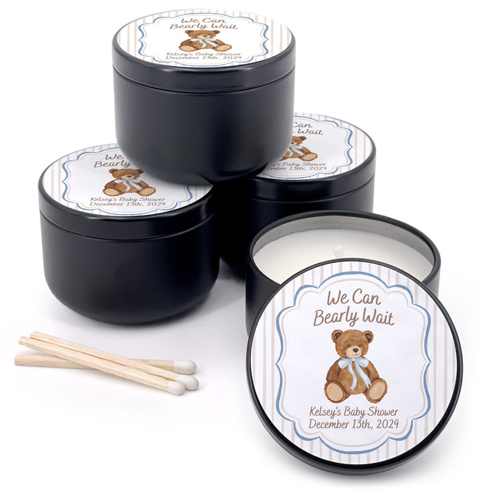 We Can Bearly Wait, Watercolor Bear, 2oz Mini Lavender Candles