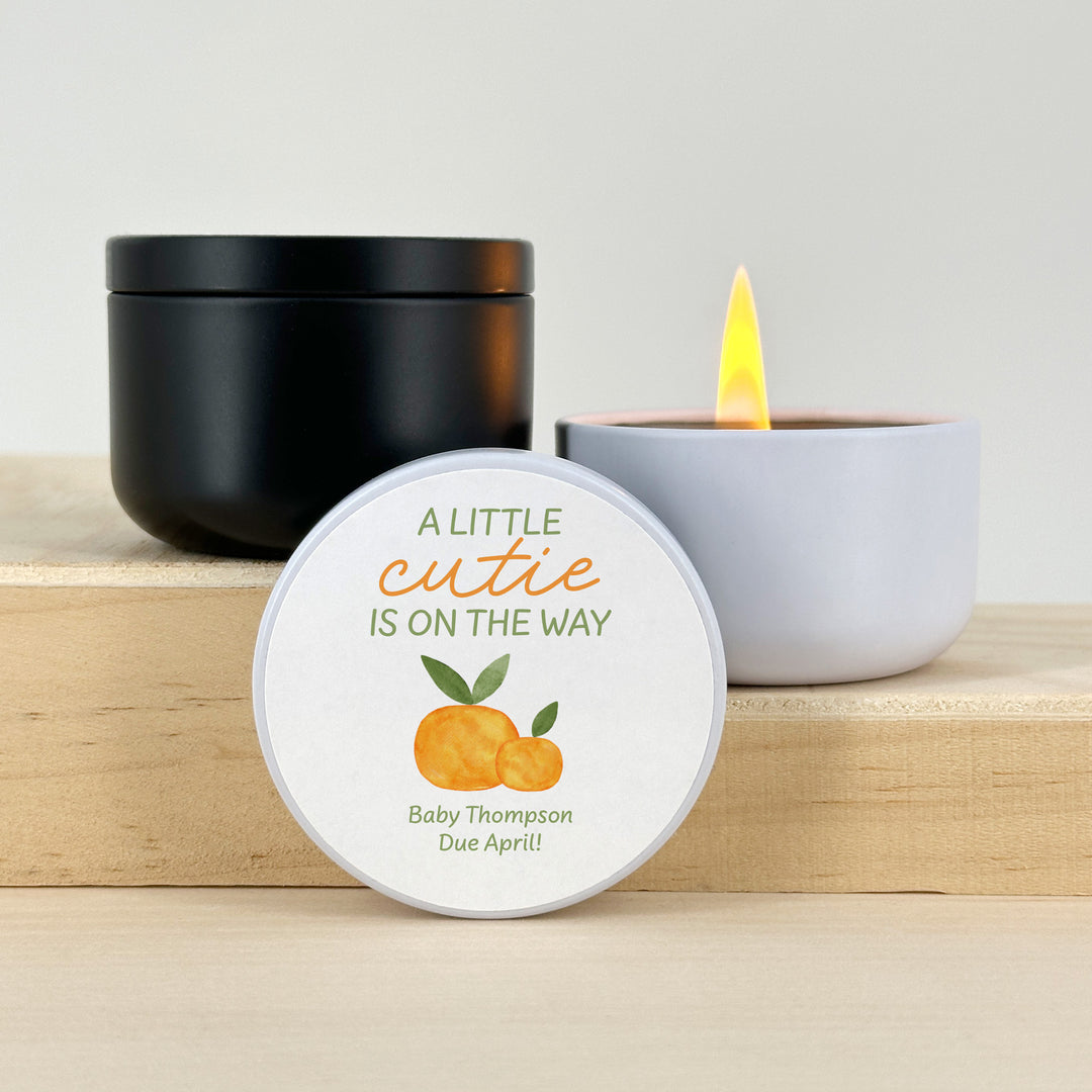 A Little Cutie is on the Way, 2oz Mini Lavender Candles