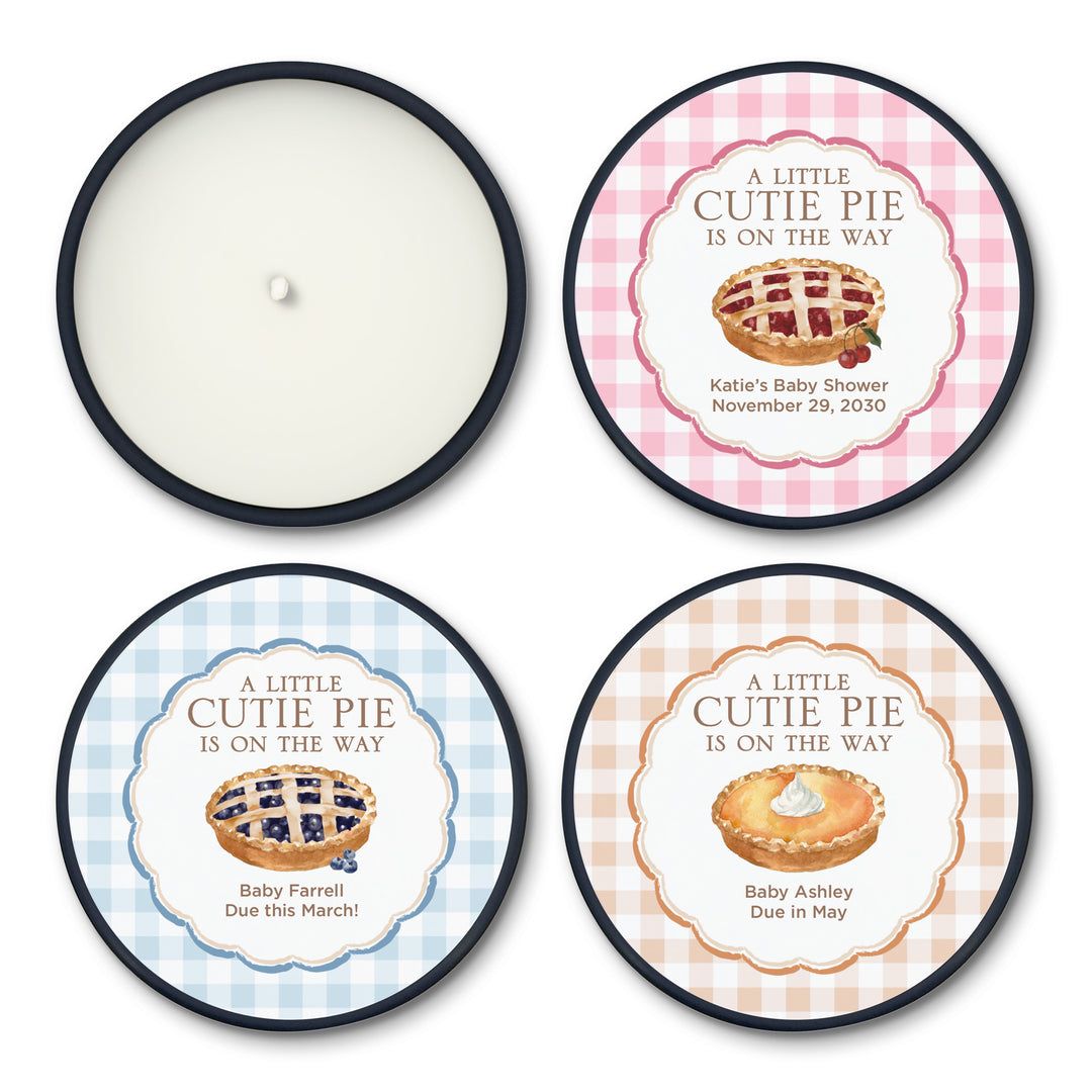 A Little Cutie Pie is on the Way, Baby Shower Candle Favors, 2oz Mini Lavender Candles