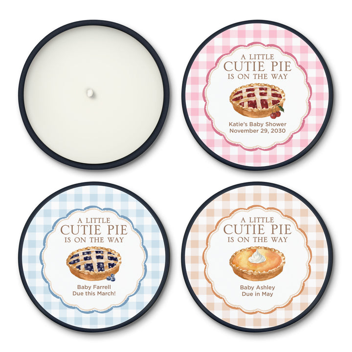 A Little Cutie Pie is on the Way, Baby Shower Candle Favors, 2oz Mini Lavender Candles