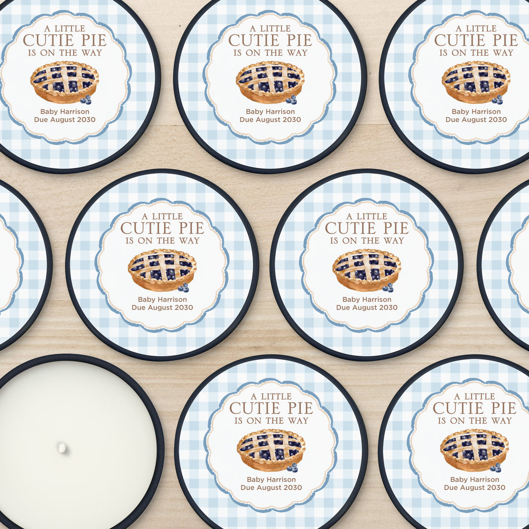 A Little Cutie Pie is on the Way, Baby Shower Candle Favors, 2oz Mini Lavender Candles