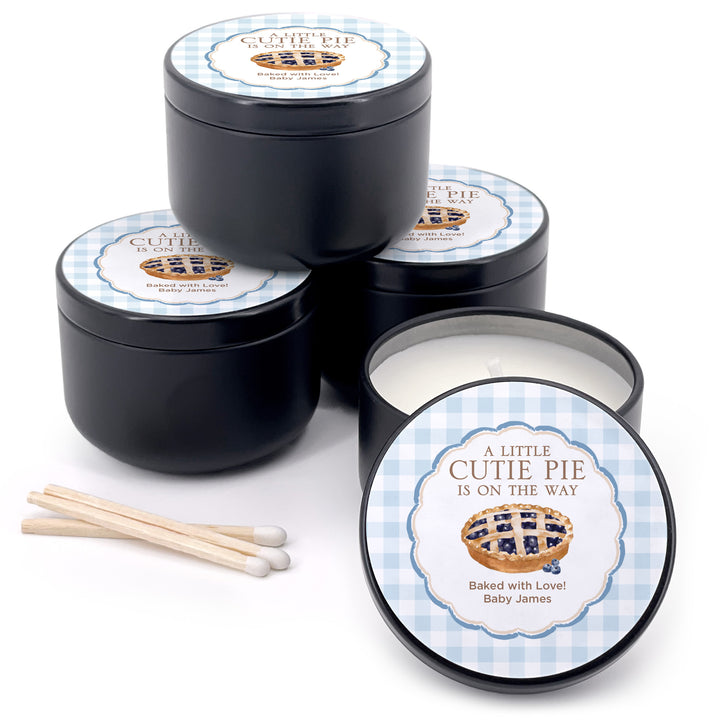 A Little Cutie Pie is on the Way, Baby Shower Candle Favors, 2oz Mini Lavender Candles