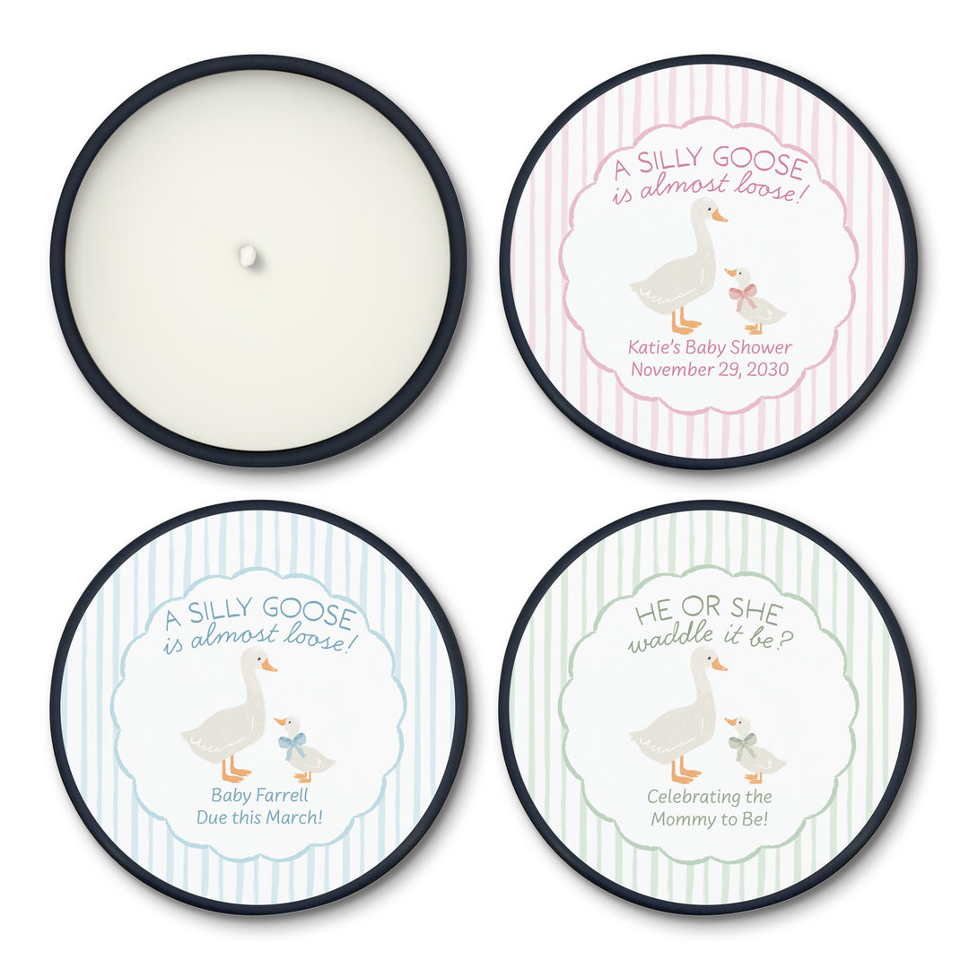 A Silly Goose is Almost Loose, Baby Shower Candle Favors, 2oz Mini Lavender Candles