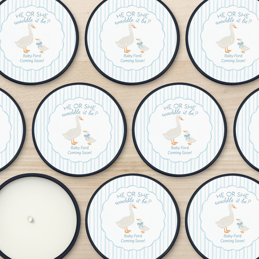 A Silly Goose is Almost Loose, Baby Shower Candle Favors, 2oz Mini Lavender Candles