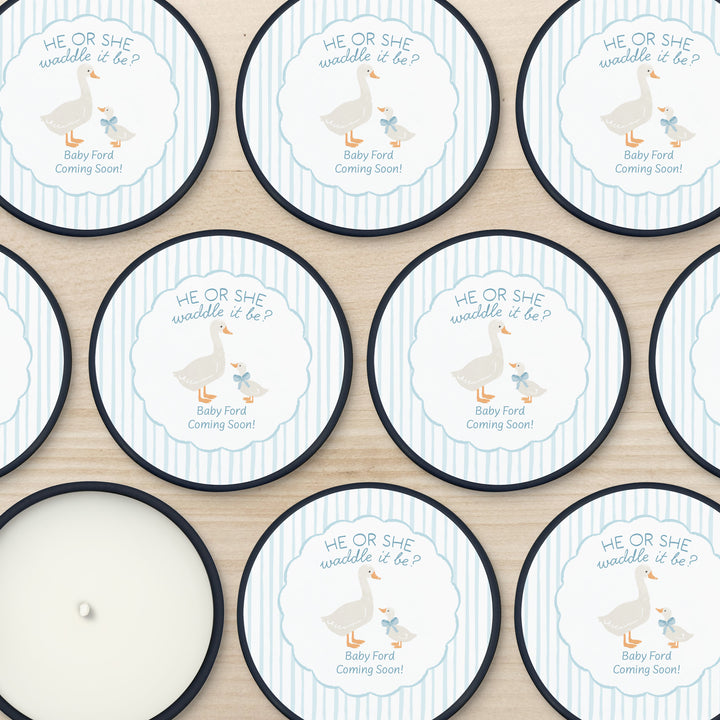 A Silly Goose is Almost Loose, Baby Shower Candle Favors, 2oz Mini Lavender Candles