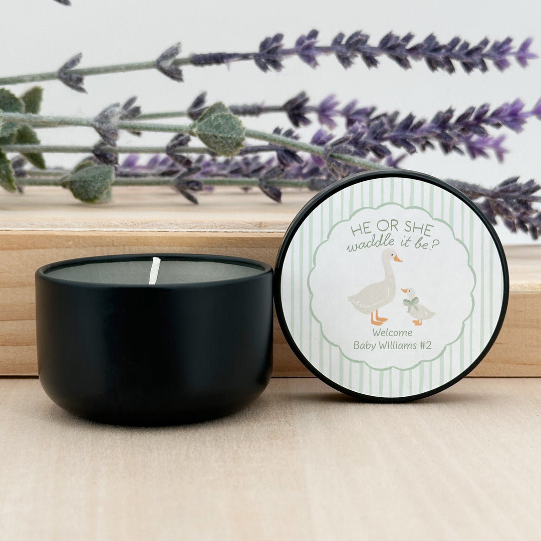 A Silly Goose is Almost Loose, Baby Shower Candle Favors, 2oz Mini Lavender Candles