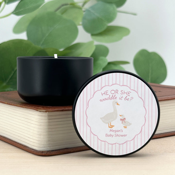 A Silly Goose is Almost Loose, Baby Shower Candle Favors, 2oz Mini Lavender Candles
