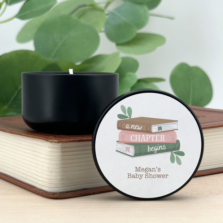 A New Chapter Begins, Book Themed Baby Shower, Baby Shower Candle Favors, 2 oz Lavender Soy Candle