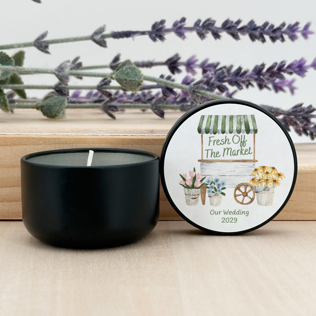 Fresh Off the Market, Bridal Shower, 2oz Mini Lavender Candles
