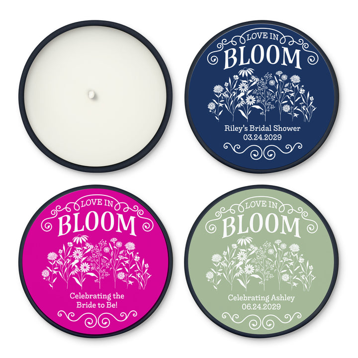Love in Bloom Wildflowers, Wedding Favors, 2oz Mini Lavender Candles